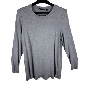 H By Halston Tan Heather Long Sleeve Stretchy Lightweight Modal‎ Pullover Size L